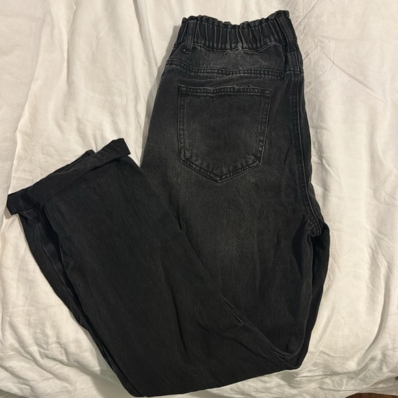Risen High Rise Elastic Waisted Distressed Mom Jean - Picture 4 of 4